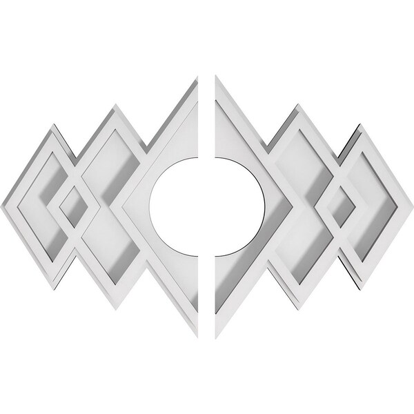 Ekena Millwork Zoe Architectural Grade PVC Ceiling Medallion, 12"W x 8"H x 3"ID x 3 3/4"C x 1"P, Two-Piece CMP12X8ZE2-03000 - main